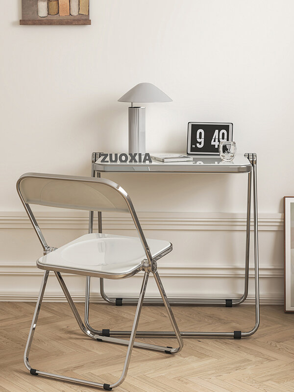 Nordic acrílico pode mover portátil dobrável sofá canto chá mesa de jantar cadeira leitura televisão cabeceira armário móveis