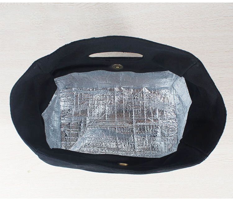 Bolsa de almuerzo portátil con estampado de letras para mujer, bolso de lona con aislamiento, contenedor de almacenamiento de alimentos, enfriador
