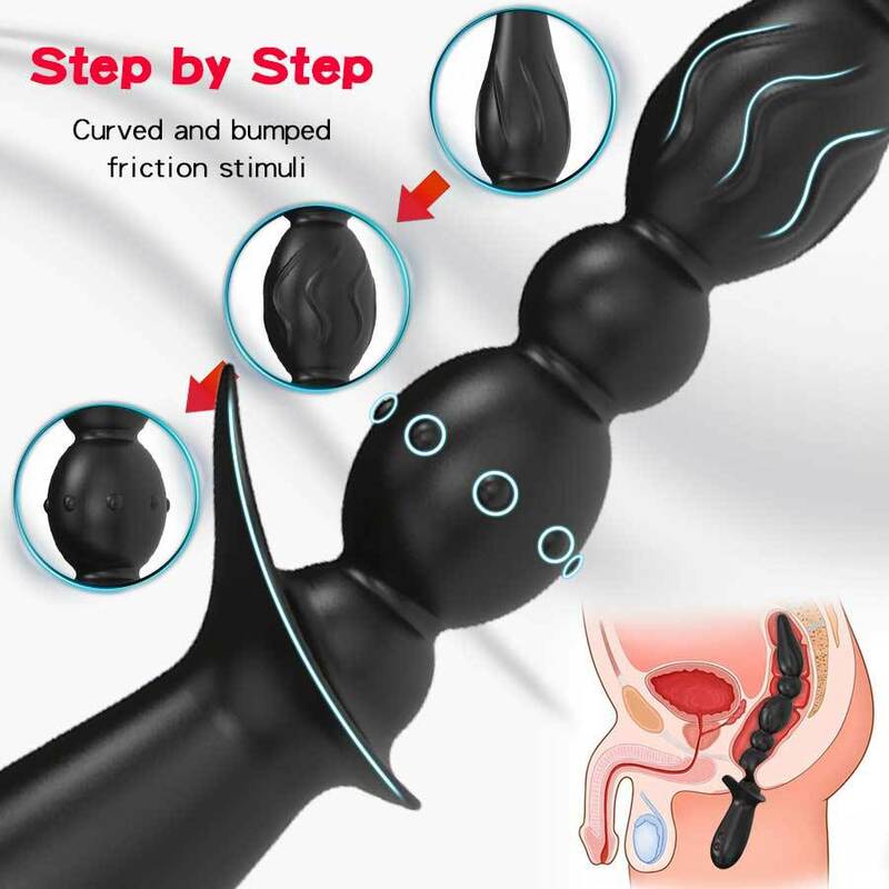 Male Anal Beads Vibrator 3 motor Gay Prostate Massager Butt Plug Male Masturbator Ball Anus Sex Toys for Women Men
