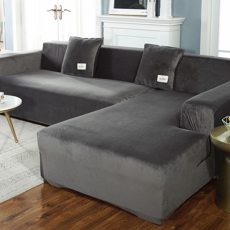 Juste de canapé en forme de L en velours élastique pour la maison, housse de canapé en peluche pour salon, housse de meubles d'angle, chaise longue commandée