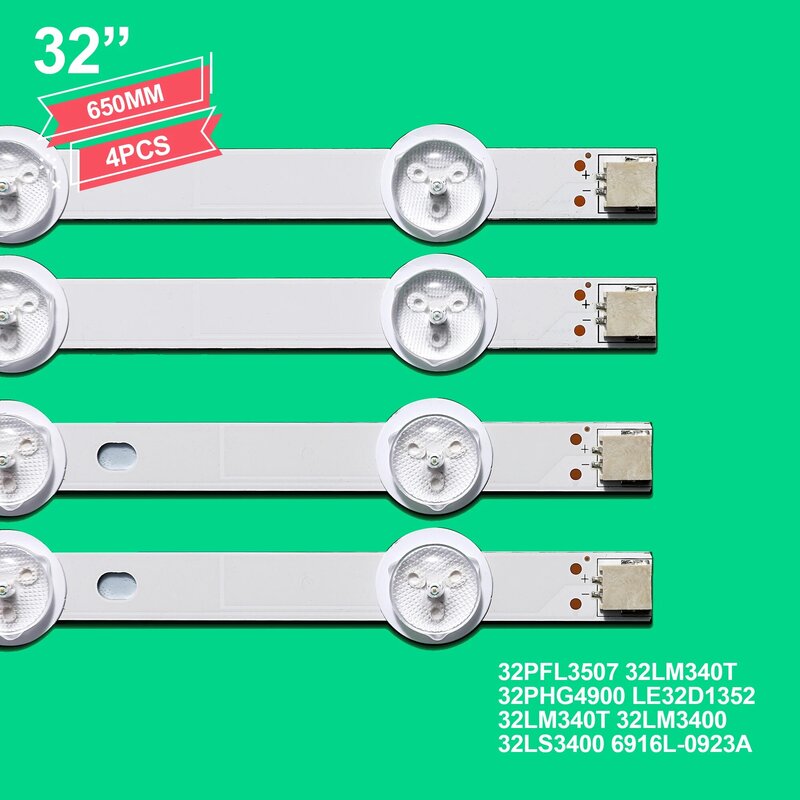 4pcs LED Backlight strip for 32PFL3507 32LM340T 32PHG4900 LE32D1352 32LM340T 32LM3400 32LS3400 6916L-0923A 0881A 1030A 1031A