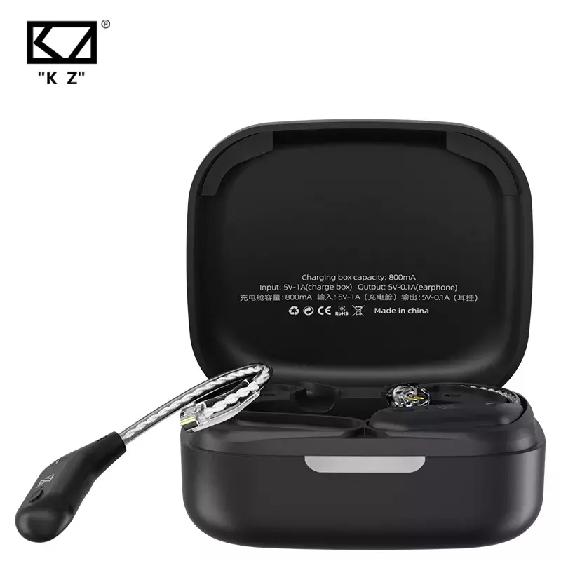 KZ AZ09 HD Bluetooth 5,2 Cable de actualización HIFI gancho para la oreja inalámbrico con estuche de carga para DQ6 ZSX ASX VX C12 auriculares