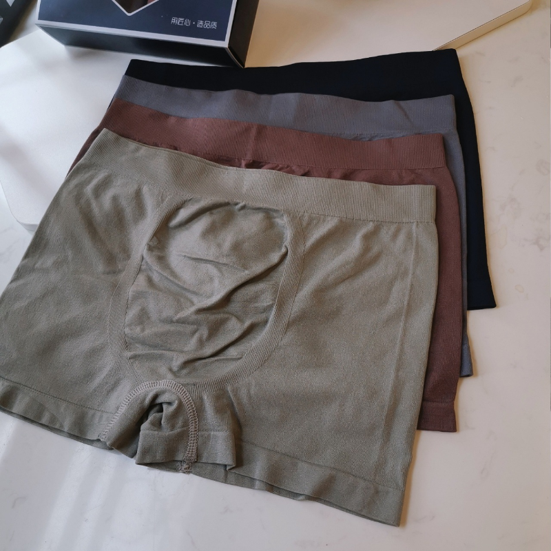 Celana Dalam Pria Baru 2023 Boxer Celana Dalam Solid Pria Mulus Nyaman Celana Boxer Bagasi Sejuk Seksi Elastis