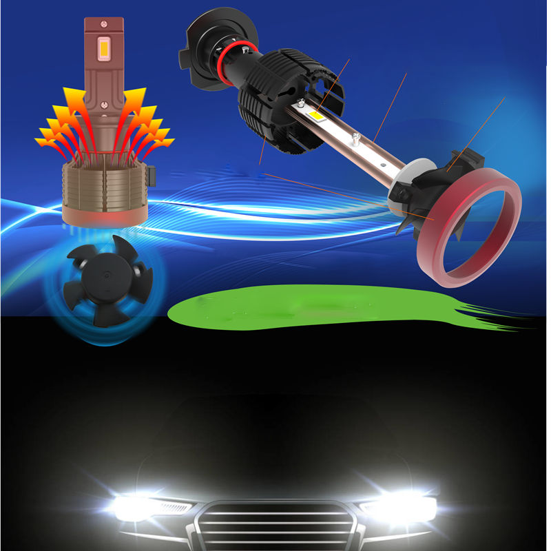 Faro LED antiniebla para coche, Kit de faro delantero de 13000LM, F5D, H7, H8, H11, H7, H11, H4, H11, 9005, 9005, H7