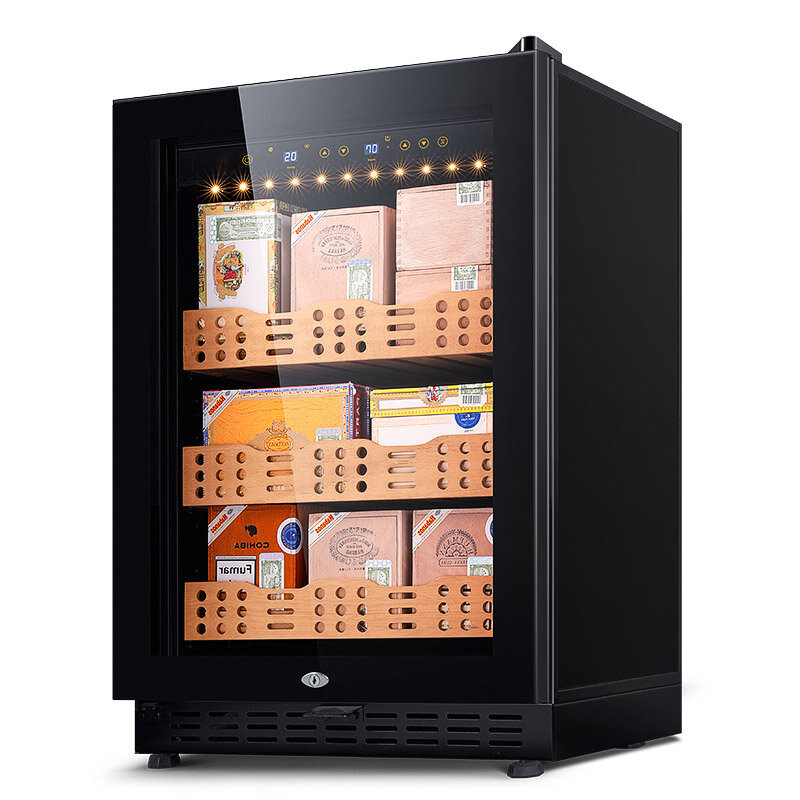 Odino Humidor Cabinet Cigar Cabinet Constant Temperature Moisturizing Cedar Wood Shelf Compressor Refrigerator 208L 500 Radix