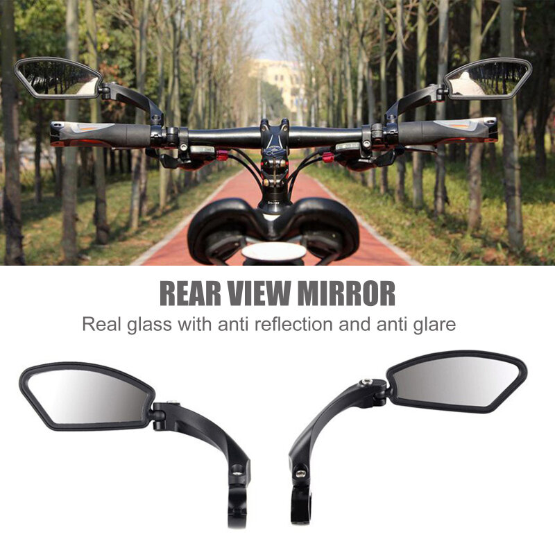 Bike Rearview Mirror Wide Range Adjustable Angle Reflector Scooter Bike Back Sight Mirror Cycling Safety Mirror Bike Accessories