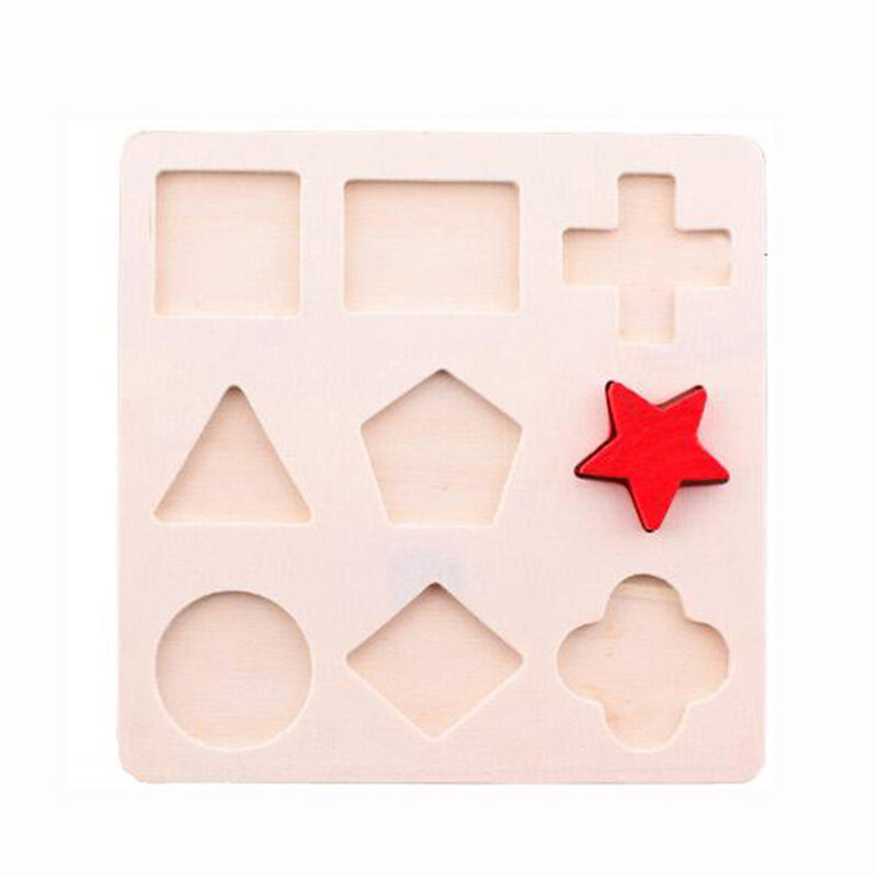 Montessori Houten Puzzels Hand Grab Boards Speelgoed Tangram Puzzel Baby Educatief Speelgoed Geometrische Vorm 3D Puzzels