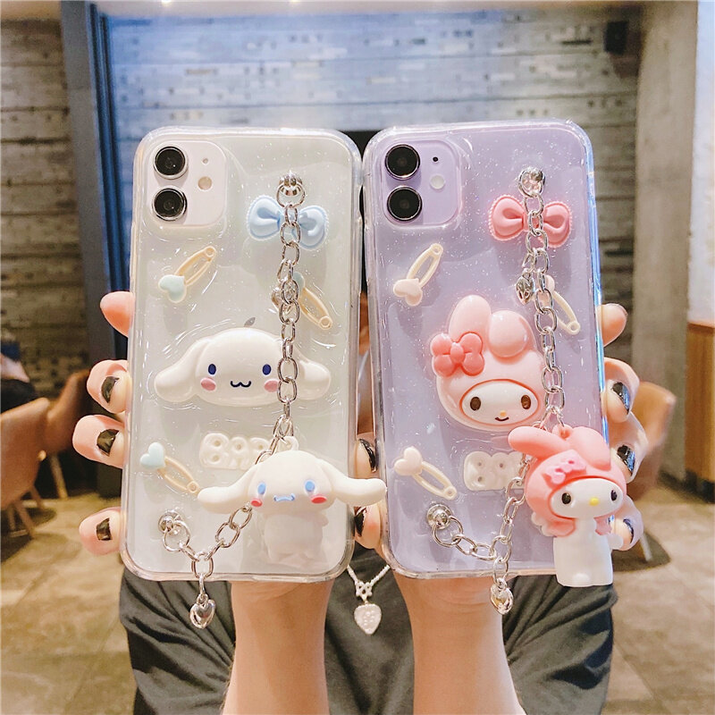 Sanrioed Kawaii Anime Cinnamoroll My Melody Phone Case for Iphone11 12 13Pro Xs Cartoon Cute Full Lens Protection Cover Shell
