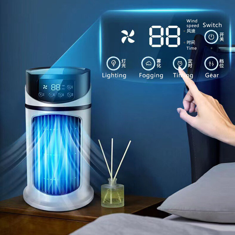 Miniventilador de aire acondicionado para el hogar, Enfriador de agua para habitación y oficina, aire acondicionado portátil móvil