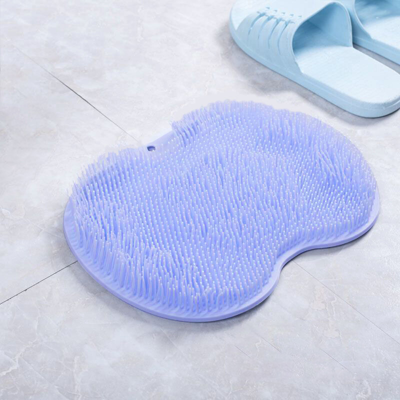 Foot Wash Brush Rub Back with Sucker Brush Bathroom Tool Foot Massage Pad Shower Massage Mat  Exfoliating Bath Pad