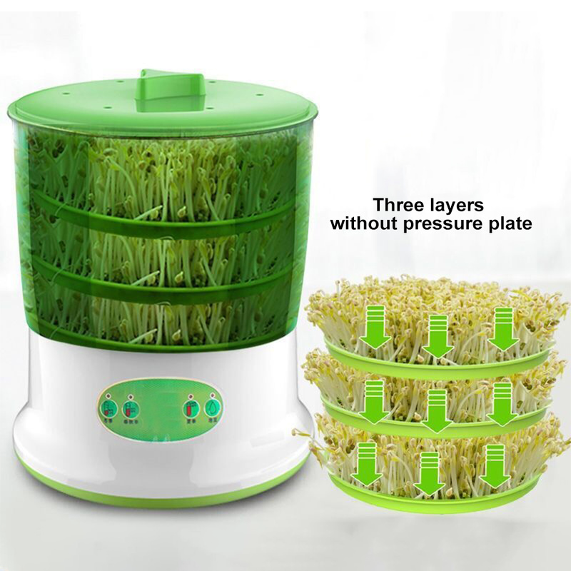 Cubo de crecimiento de brotes de soja, termostato de gran capacidad, semillas verdes, máquina automática de cultivo de vegetales
