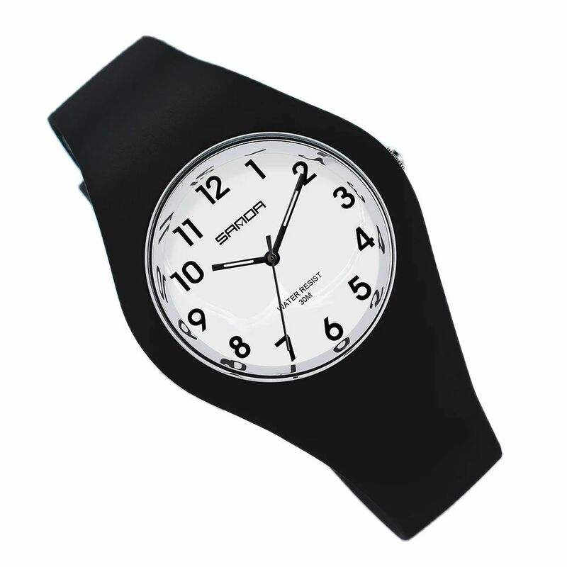 Часы наручные женские кварцевые, люксовые водонепроницаемые простые спортивные аналоговые с силиконовым механизмом в повседневном стиле