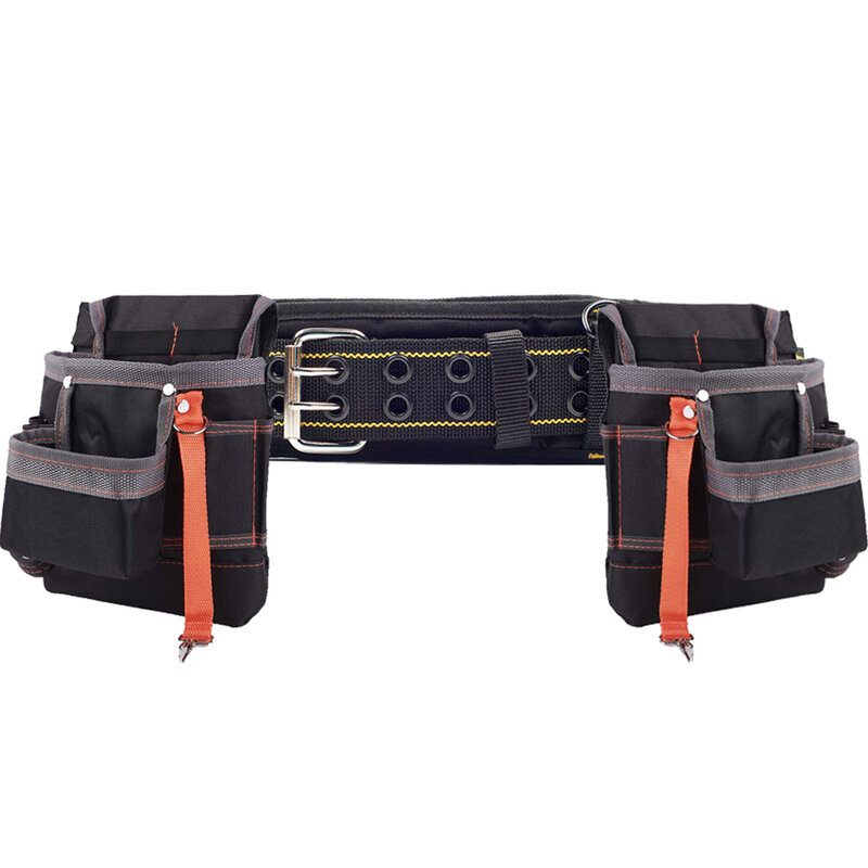 Cinturón de herramientas de alta resistencia para hombre, bolsa de almacenamiento ajustable y desmontable para electricista y carpintero, 3 unidades