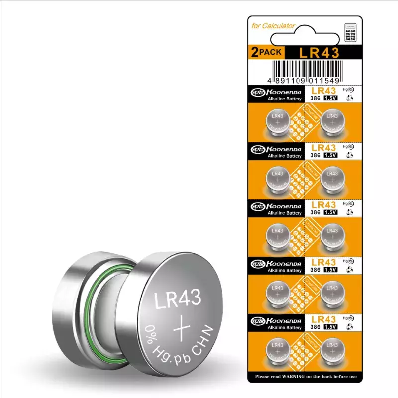 Pilas de litio AG12 L1142 LR43, 10 piezas, 301, 386 V, botón de protección ambiental, para reloj remoto