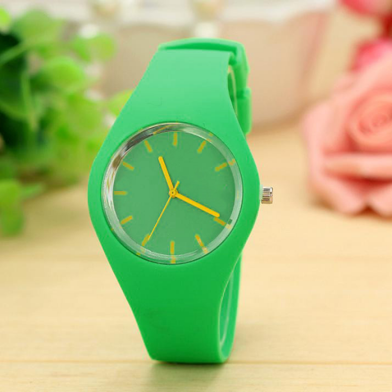Reloj de silicona de moda para mujer, reloj de pulsera de cuarzo informal para mujer, reloj de pulsera de gelatina para mujer
