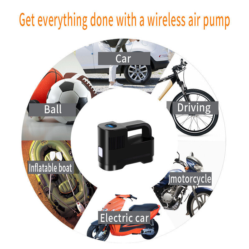 Portable Multi-Function Wireless Smart Vehicle Air Pump Electric Blast Pump Automobile Air Pump Electric Tire Pump