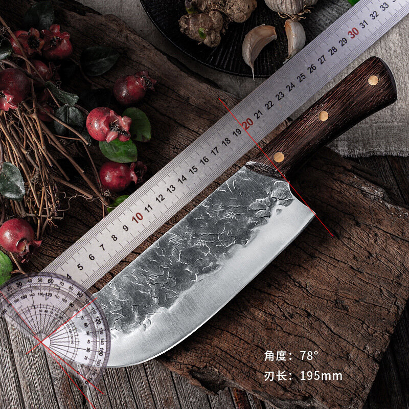 Cuchillo forjado de acero inoxidable, rebanador de carne y verduras, cortador de carnicero hecho a mano, juego de cuchillos de Chef, tijeras de hueso, juego de cuchillos