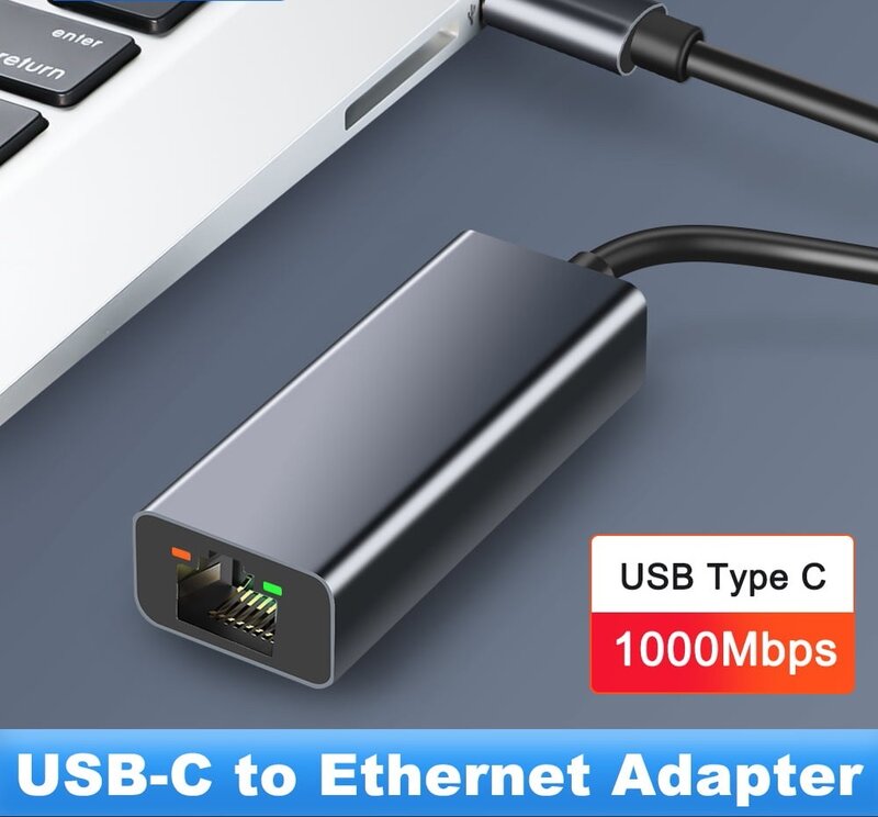 Сетевая карта onbian USB C Ethernet, адаптер стандарта раньше RJ45 Lan для MacBook Pro, Samsung Galaxy S9/S8/Note 9, Тип C, USB Ethernet