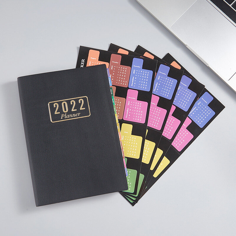 2022 planuj książkę wielofunkcyjny wygodny w użyciu niezależny kolorowy indeks czasu zarządzanie czasem dziennik z terminarzem spoiwa