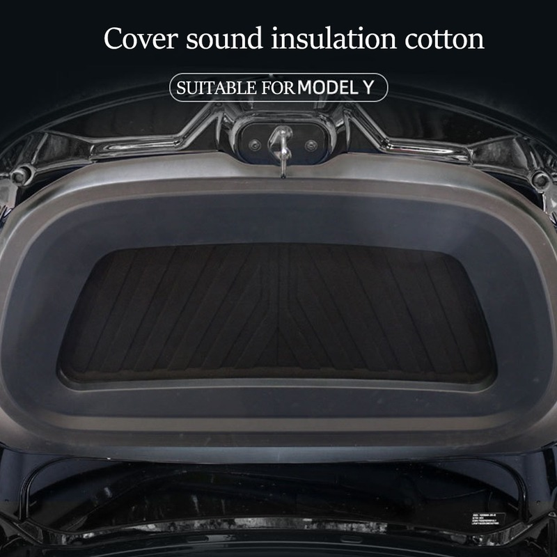 Para tesla modelo y frente tronco tampa isolamento acústico algodão interior capa à prova de poeira e acessórios modificação à prova de som