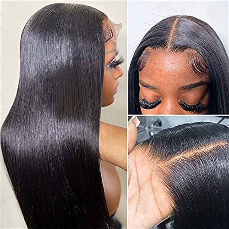 Lace Front Wigs Long Synthetic Straight Heat Resistant Fiber Wig For Women Pre Plucked with Natural Hairline and Baby Hair