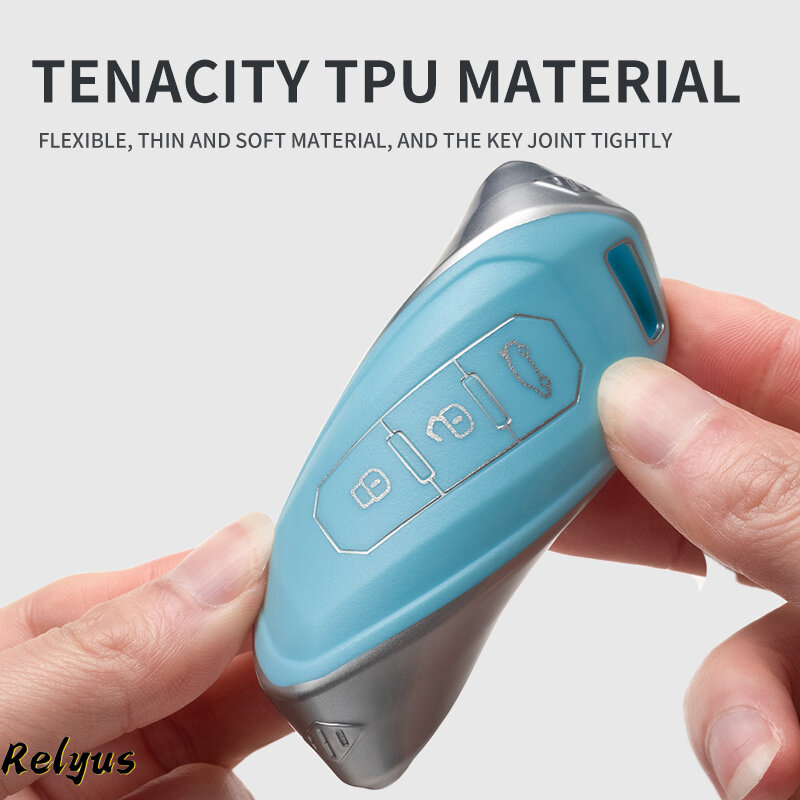TPU Kunci Remote Mobil Case Protector ฝาครอบ Fob สำหรับ Ford Territory EV 2020สมาร์ท3ปุ่ม Keyless Shell อุปกรณ์ตกแต่งรถยนต์