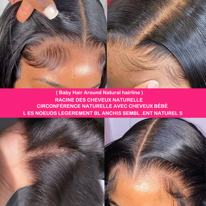 Perruque Lace Front Wig Body Wave brésilienne Remy, cheveux naturels, Transparent HD, 13x4, 30 pouces, pour femmes