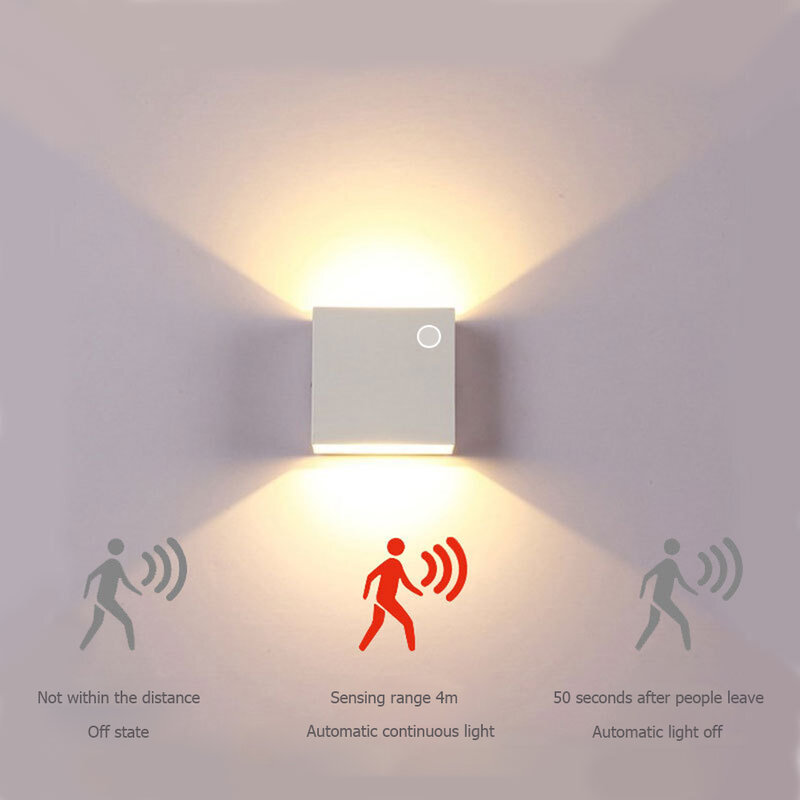 Modern LED Wall Lights PIR Motion Sensor for Indoor Hallway Outdoor Courtyard