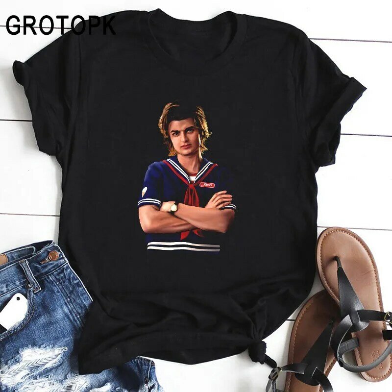 Camiseta feminina divertida do american harthings, camisetas da moda com graphic dos anos 90, para mulheres