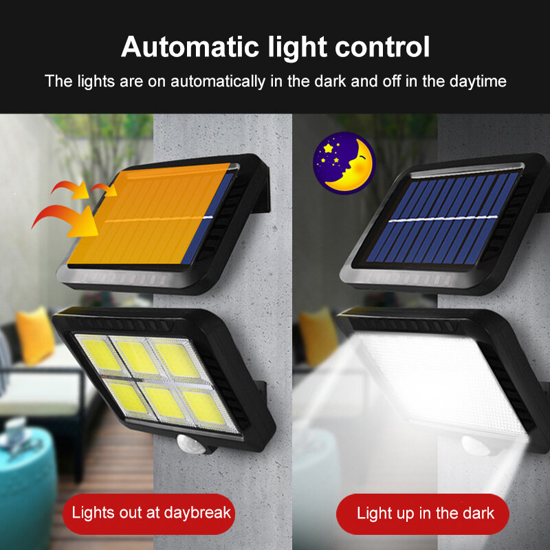 Lampe LED solaire imperméable, 3Modes de contrôle, éclairage d'extérieur/intérieur, luminaire décoratif de jardin/Garage