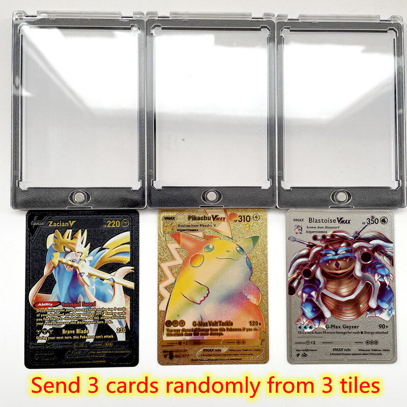 Pokemon Card Sleeves Protector Cards Transparent Playing Game VMAX Display Yugioh Pokémon Case Holder Folder Kid Toy Gift