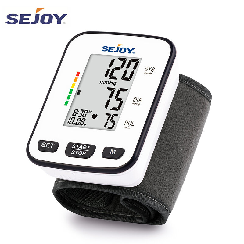 Monitor de pressão arterial de pulso digital automático esfigmomanômetro tensor tonômetro medidor de pulso de freqüência cardíaca bp monitor