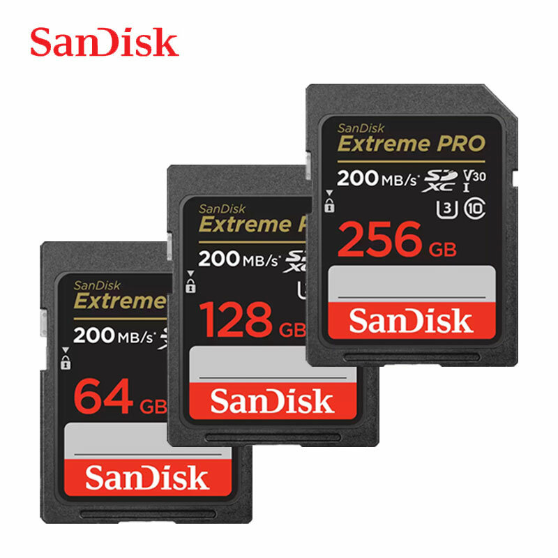 الأصلي الجديد سانديسك المتطرفة برو SD بطاقة 64GB 128GB 256GB 200 برميل/الثانية بطاقة SD SDXC Class10 C10 U3 V30 4K UHD للكاميرا SD بطاقة 32G