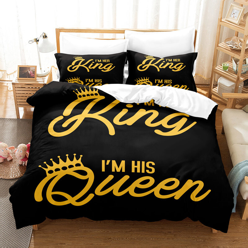 Para/kochanek biały czarny luksusowe łóżko pościel 2 osoby podwójne łóżko dorosły pojedynczy król kołdra kołdra okładka królowa zestawy pościeli z kołdrą