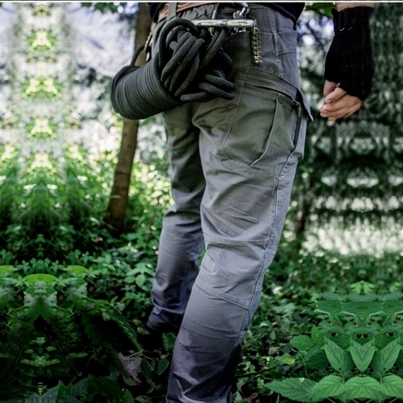 Nova moda masculina calças táticas militar wear resistant cargo calças de bolso múltiplo à prova dwaterproof água calças casuais trabalho