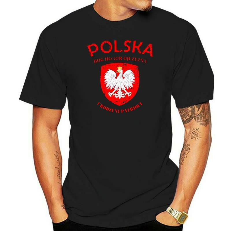 Ropa de marca de fútbol para hombre, ropa informal de algodón con cuello redondo, Polen Polska, Polonia