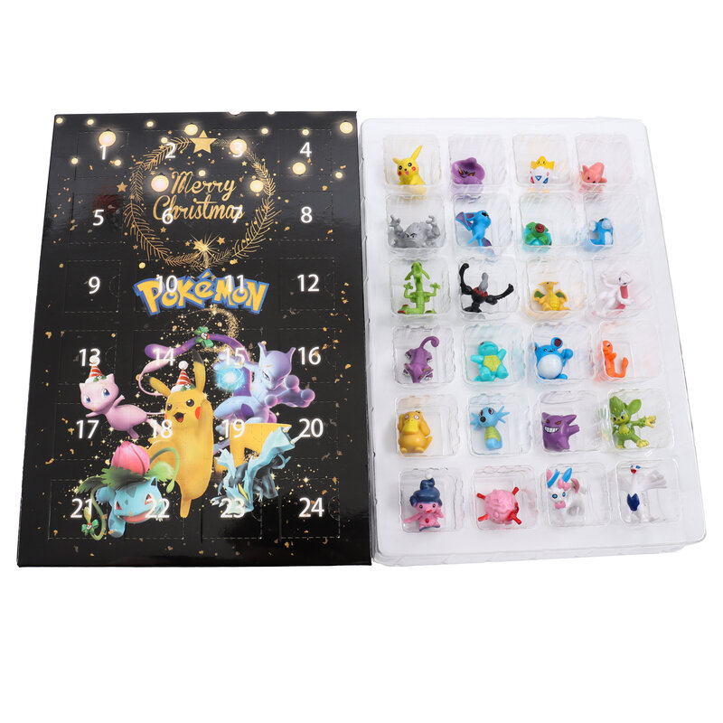 Terbaru 2022 24 Buah Set Tokoh Pokemon Natal Advent Kalender Hadiah Kawaii Pikachu Anime Figural Aksi PVC Model Mainan Anak