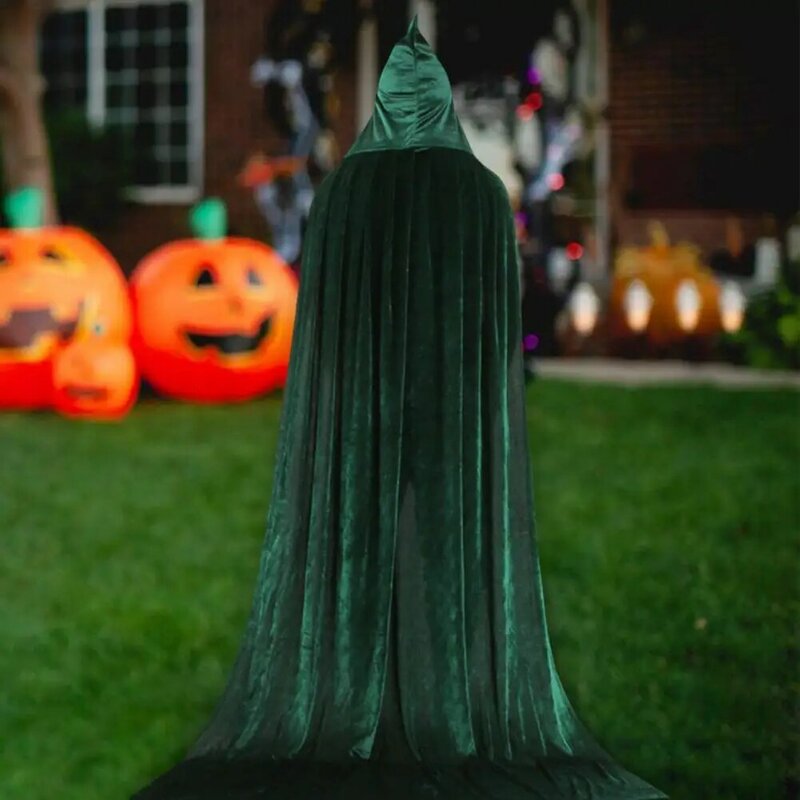 Peleryna z kapturem doskonała tkanina gładka w dotyku Halloween czarownica peleryna z kapturem odzież na festiwal peleryna na Halloween czarownica peleryna