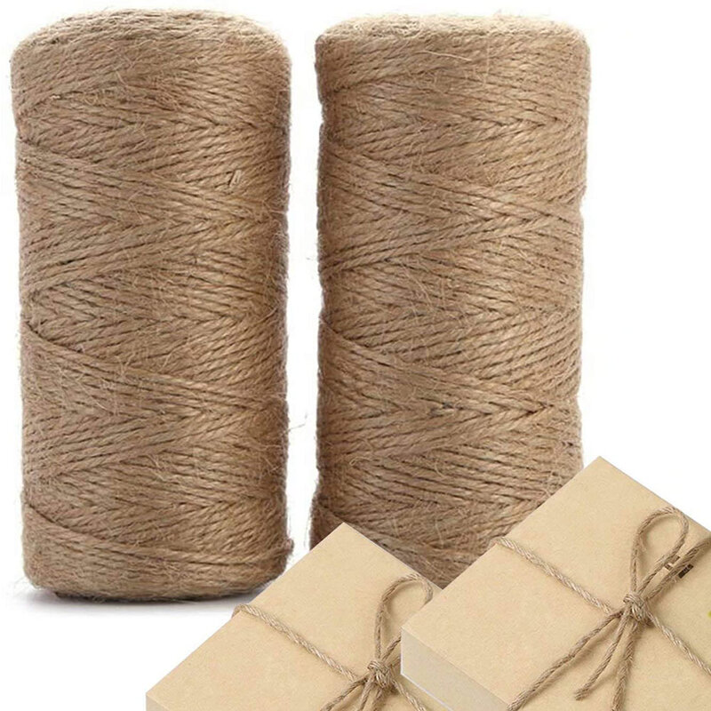 2mm 100 m/lote natural juta corda corda corda de cordéis marrom juta para diy artesanato presente embrulho casamento decoração de natal