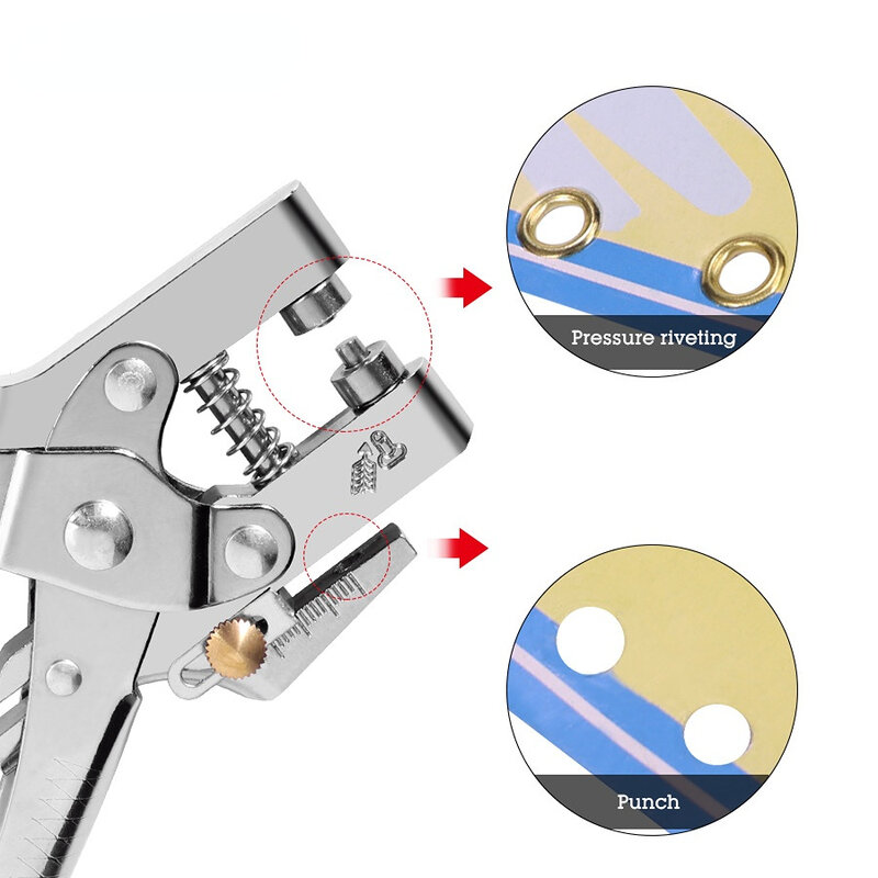 5MM Drücken Zangen für Sägen Loch Stanzen Zange Öse Gürtel Metall Schutz Ring Installation Werkzeug Kaufen Werkzeuge mit 100 ösen