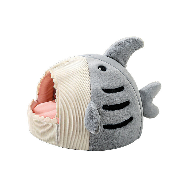 2022 inverno nuovo cartone animato squalo cane gatto letto peluche Full Size lavabile confortevole dormire artefatto canile lavabile