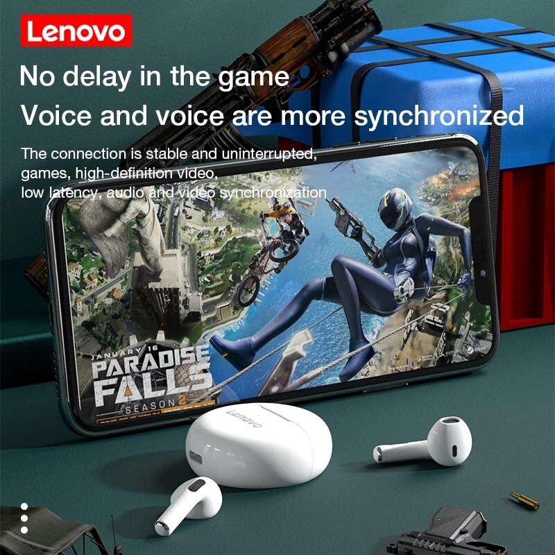 เดิม Lenovo HT38 TWS หูฟังไร้สายบลูทูธ5.0หูฟังกีฬากันน้ำชุดหูฟังหูฟังพร้อมไมโครโฟน