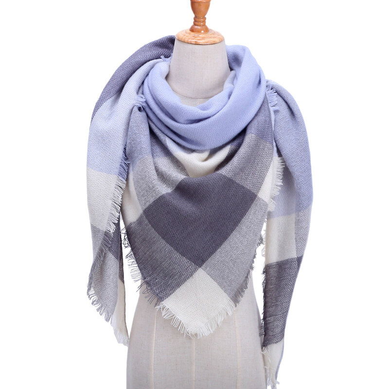 Foulard en cachemire pour femmes, tricot, Plaid, Triangle, enveloppe le cou, chaud, Pashmina, Bandana, hiver