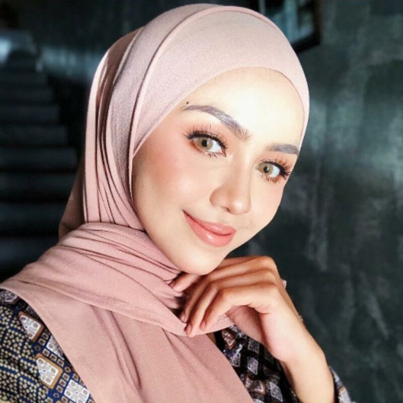 Multicolor Soft Cotton Muslim Headscarf Instant Jersey Hijab Full Cover Cap Wrap Scarf Islamic Shawls Women Turban Head Scarves