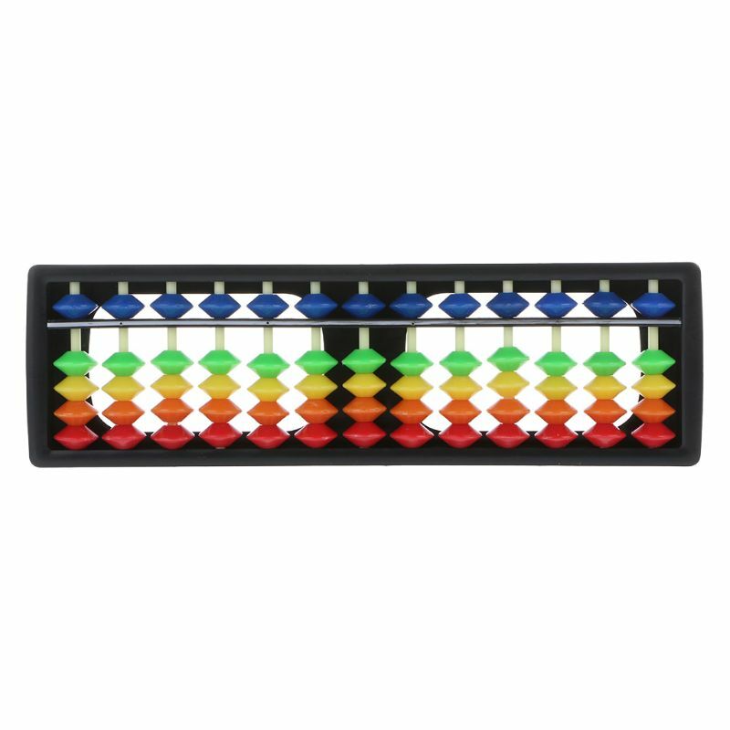 Herramienta de cálculo de plástico para niños, juguete educativo portátil con cuentas de colores, calculadora, aritmética, ábaco, 13 columnas