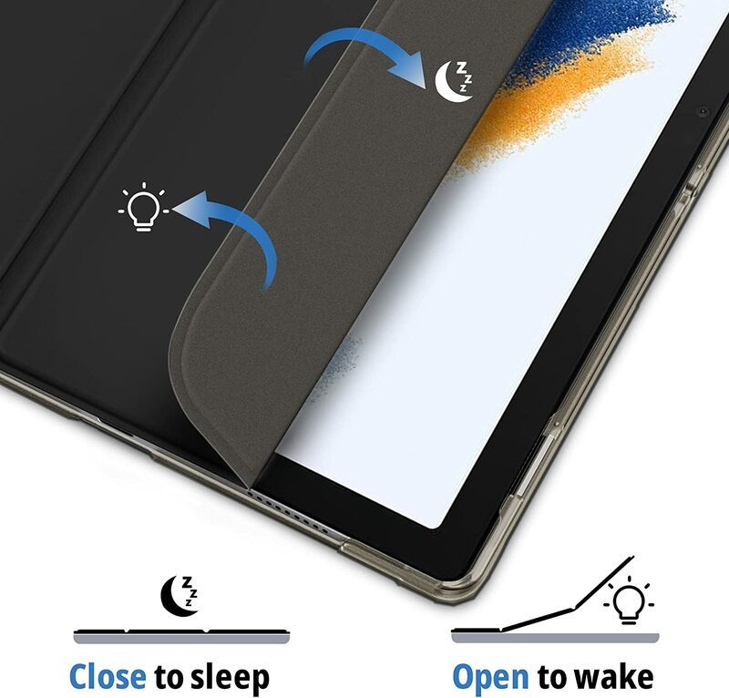 Samsung Galaxy用の3つ折りタブレットケース,10.5インチ,タブレット用の透明シェル