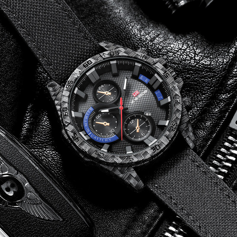 2022 поддельные водонепроницаемые часы с тремя глазами из углеродного волокна для суперлегковых гонок, военные часы, мужские спортивные часы...