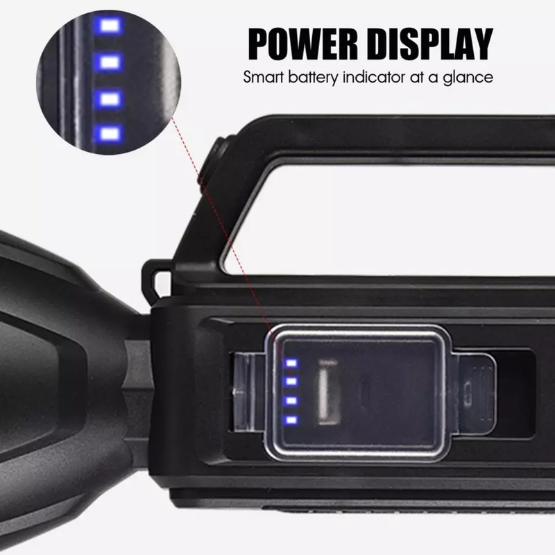 Ручной светодиодный поисковый светильник, портативный фонарь USB с встроенной батареей для кемпинга и походов
