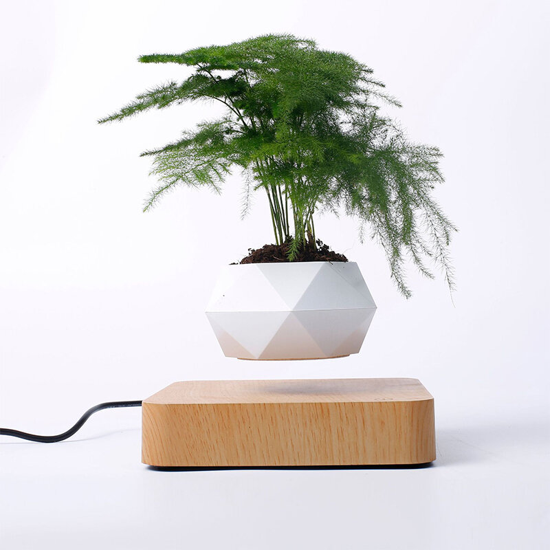 Lewitująca doniczka do bonsai, wyprzedaż, obracająca się, powietrzna, zawieszona w powietrzu, roślinna dekoracja biurka