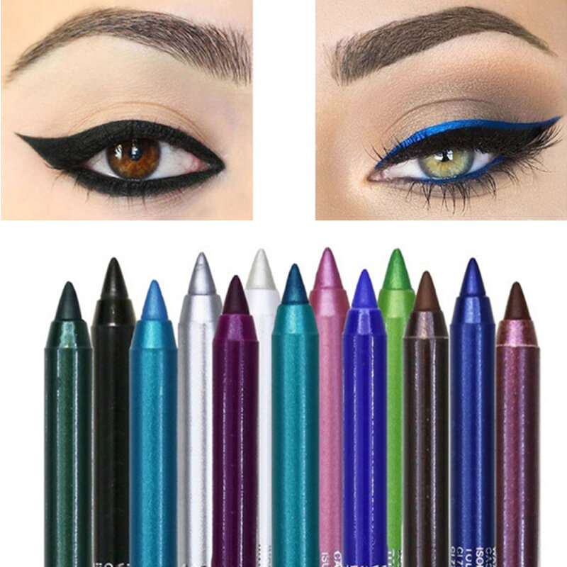 14 cores de longa duração lápis forro de olho à prova dwaterproof água pigmento azul marrom preto eyeiner caneta feminina moda cor maquiagem dos olhos cosméticos